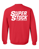 SUPER STOCK Magazine & Drag Illustrated Red Crew Sweatshirt