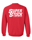 SUPER STOCK Magazine & Drag Illustrated Red Crew Sweatshirt