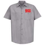 SUPER STOCK Magazine & Drag Illustrated Gray Shop Shirt Red Print