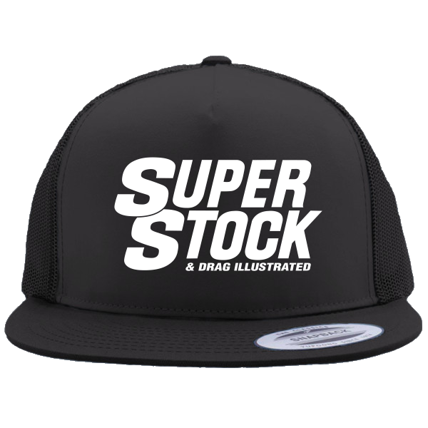 SUPER STOCK Magazine & Drag Illustrated Black Trucker Hat