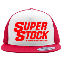 SUPER STOCK & Drag Illustrated White/Red Trucker Hat