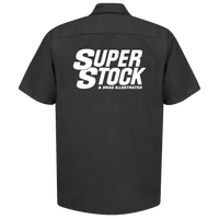 SUPER STOCK Magazine & Drag Illustrated Black Button Down Shop Shirt