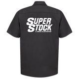 SUPER STOCK Magazine & Drag Illustrated Black Button Down Shop Shirt